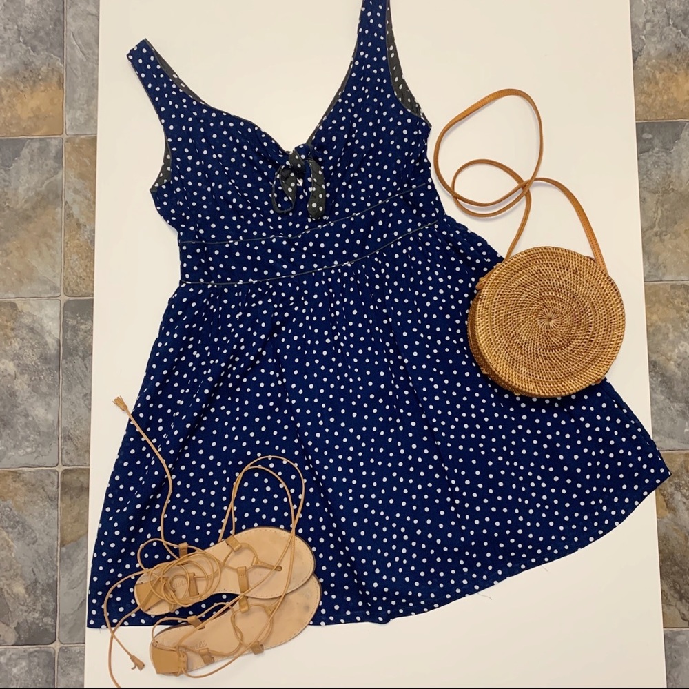 Willy Jay’s Navy Polka Dot Knot Sundress